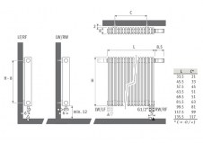 Rysunek techniczny grzejnika Twine LR - 500 x 330