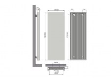 Rysunek techniczny grzejnika Vertiline VG - 1820 x 508