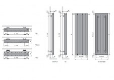 Rysunek techniczny grzejników Viola Pionowa - 112170360160000999016-0000