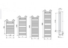 Rysunek techniczny grzejnika Zehnder Virando - ABC 1886 x 600