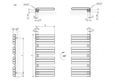 Rysunek techniczny grzejnika Warp S - WGWAS111050