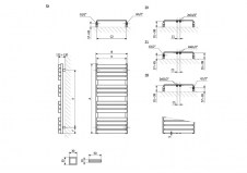 Rysunek techniczny grzejnika Warp T - WGWAT111050