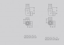 Zawór odcinający trójosiowy rysunek techniczny - TGZOST004