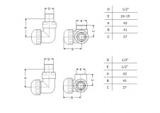 Zawór termostatyczny trójosiowy - raysunek - TGZTCR002