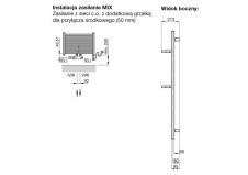 Grzejnik Virando Bar - rysunek techniczny - ABH-180-050