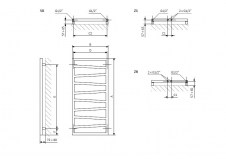 Rysunek techniczny grzejnika Zigzag 600 x 500