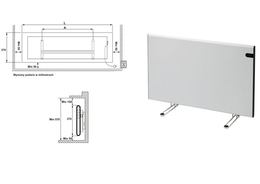 Glamox H30 H - grzejnik elektryczny