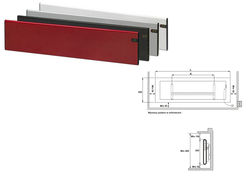 Glamox H30 L - grzejnik elektryczny